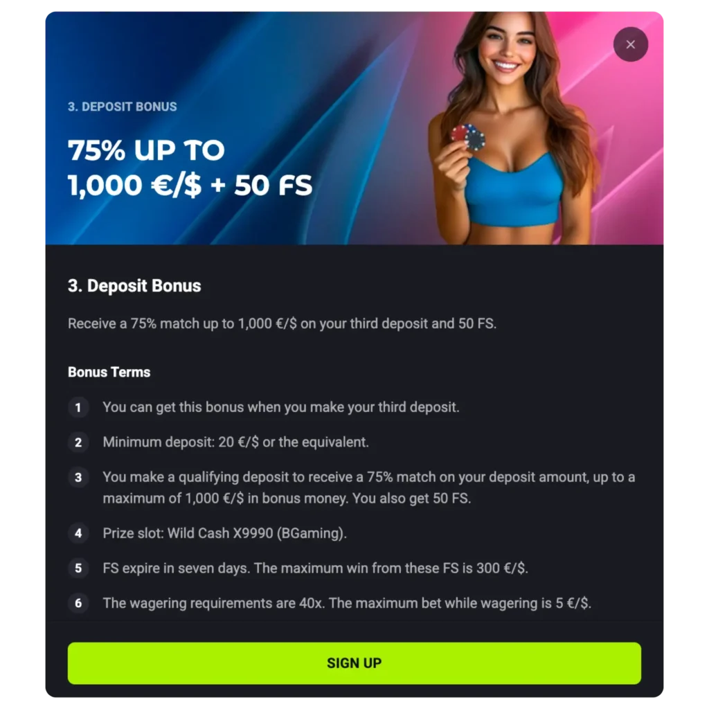 Mateslots sign up bonus